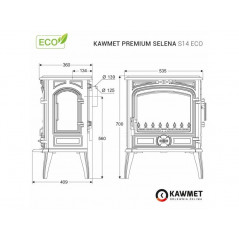 Ketaus krosnelė KAWMET Premium SELENA S14 ECO