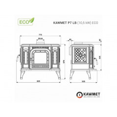 Ketaus krosnelė KAWMET P7 LB (10,5 kW) ECO