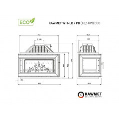 Ketaus įdėklas židiniui KAWMET W16 PB 13,5 kW ECO