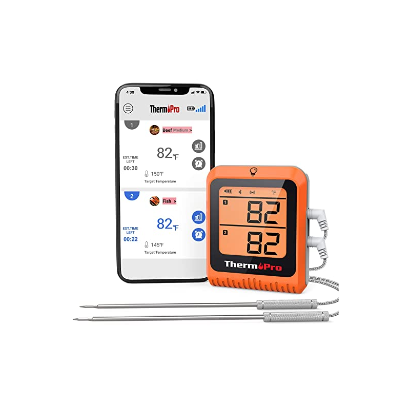 Skaitmeninis belaidis įkraunamas bluetooth maisto termometras su 2 zondais ThermoPro TP920W Skaitmeninis belaidis įkraunamas bluetooth maisto termometras su 2 zondais ThermoPro TP920W