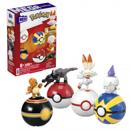 „Mega Construx Pokemon“ rinkinys „Ugninių Poke rutulių pakuotė“